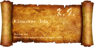 Kinszker Ida névjegykártya