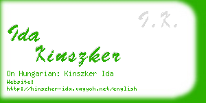 ida kinszker business card